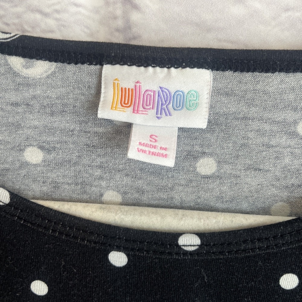 Lularoe Disney Nightmare Before Christmas Jack Skellington Faces & Polka Dot Top - Picture 5 of 14